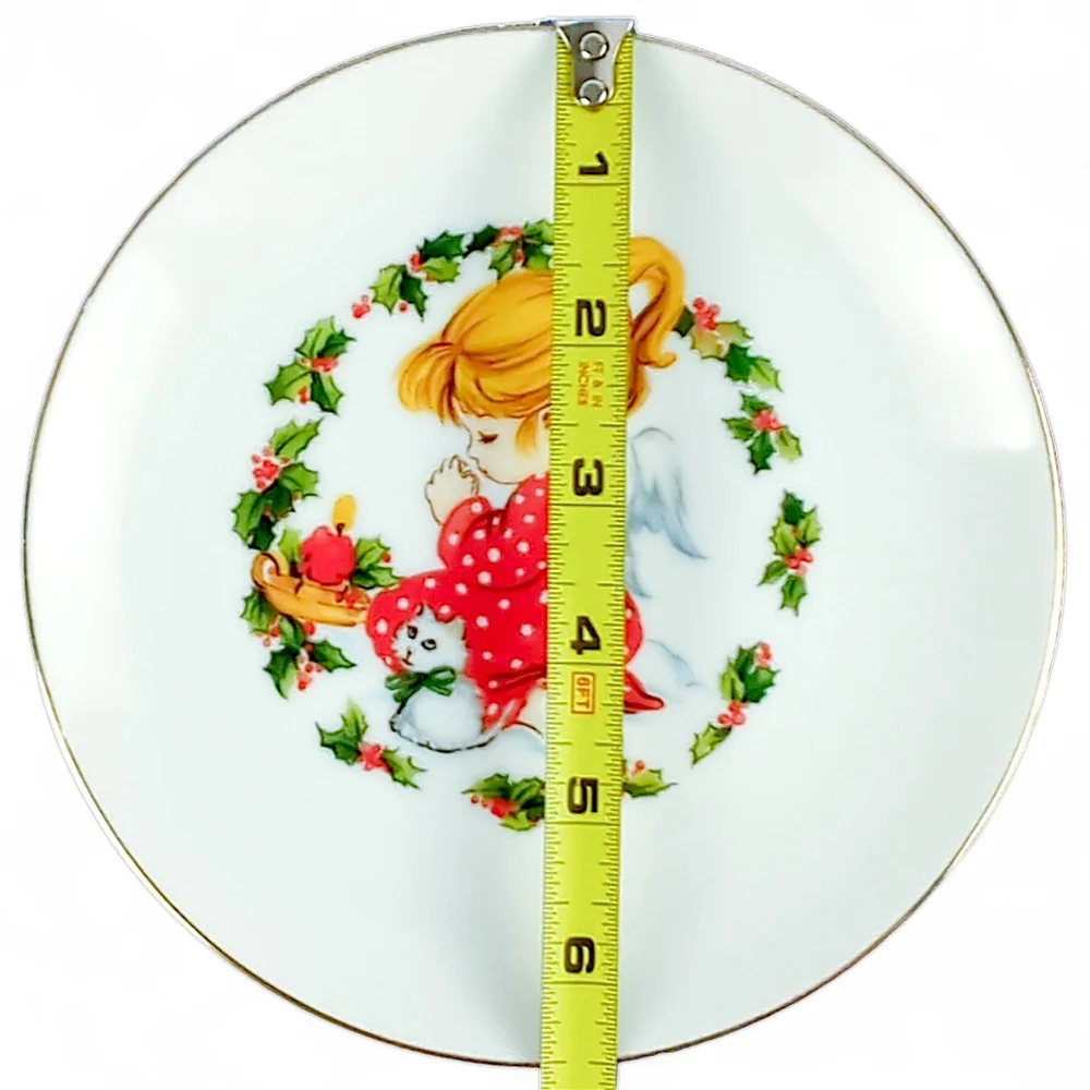 Vintage Christmas Plates Mixed Lot of 3 Santa Angel Seasonal Holiday Decor